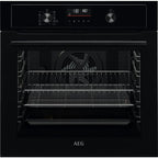 AEG 3000 Series BEX535A61B Air Fry Electric Single Built in Oven with Retractable Dials in Black