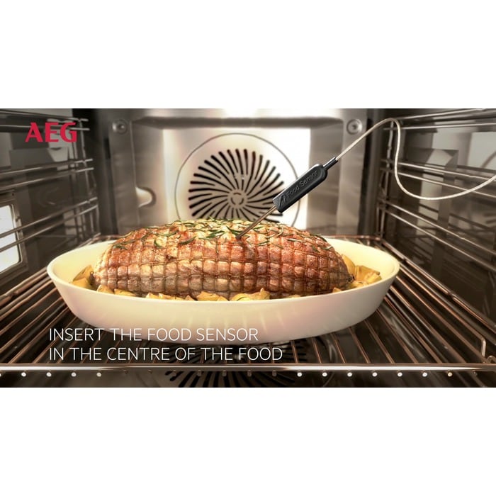 AEG 6000 Series BCE556060M Steam Bake Electric Single Built in Oven with Retractable Dials in Stainless Steel