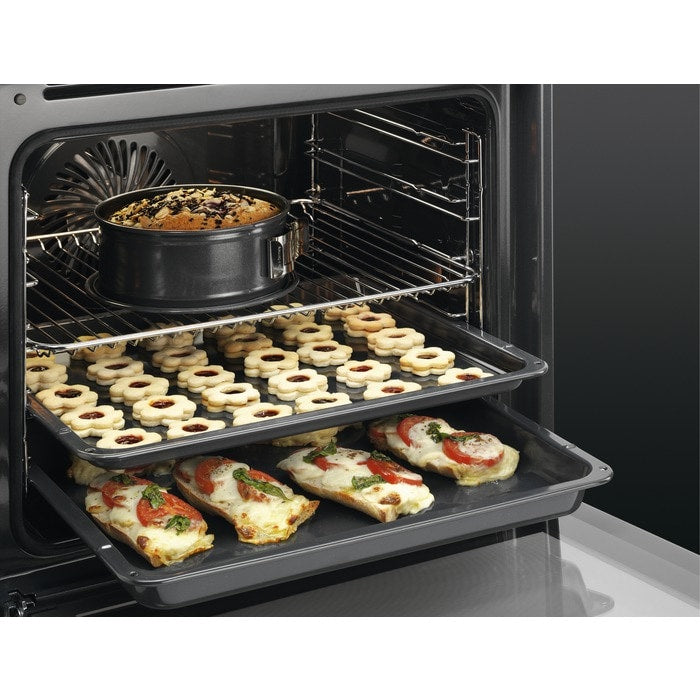 AEG 6000 Series BEB335061W Surround Cook Electric Single Built in Oven with Retractable Dials in White