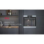 AEG 6000 Series BPS555060W Steam Bake Electric Single Built In Oven with Retractable Dials in White