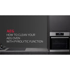 AEG 6000 Series BPS555060W Steam Bake Electric Single Built In Oven with Retractable Dials in White